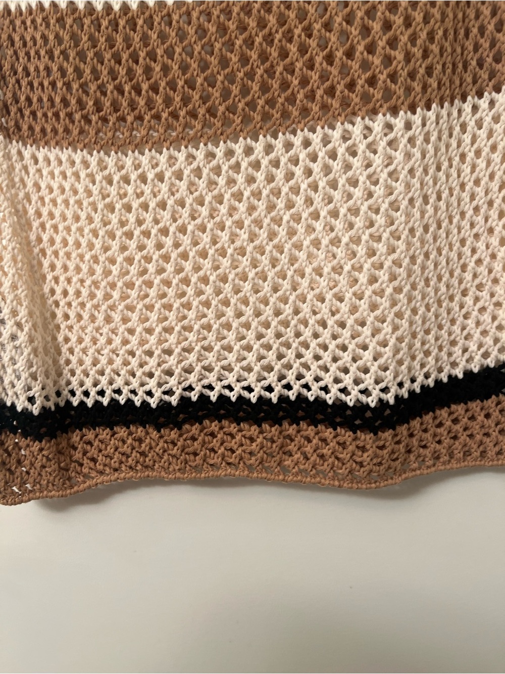 Zara Crochet Stripe Dress – Neutral Tones, Size Medium - Picture 8 of 8